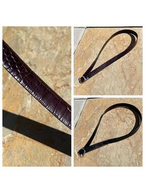 Vintage 90s Reversible Burgundy Brown/Black Leather Belt